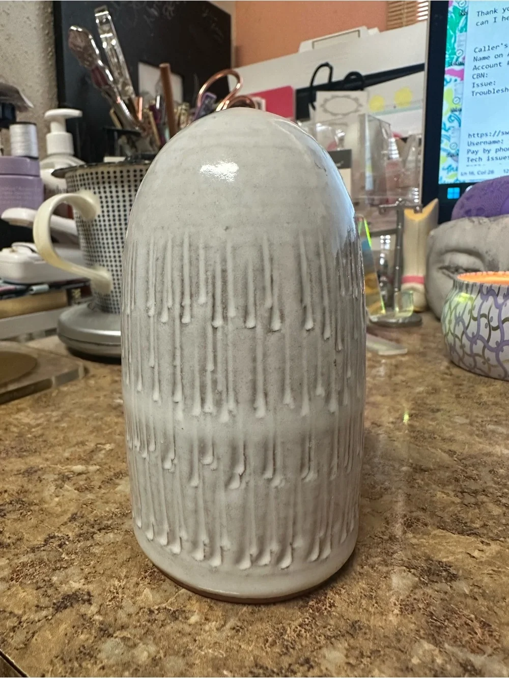 Creative Co-Op Ceramic Textured Salt Shaker